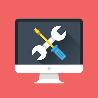 Monitor showing tools on the screen